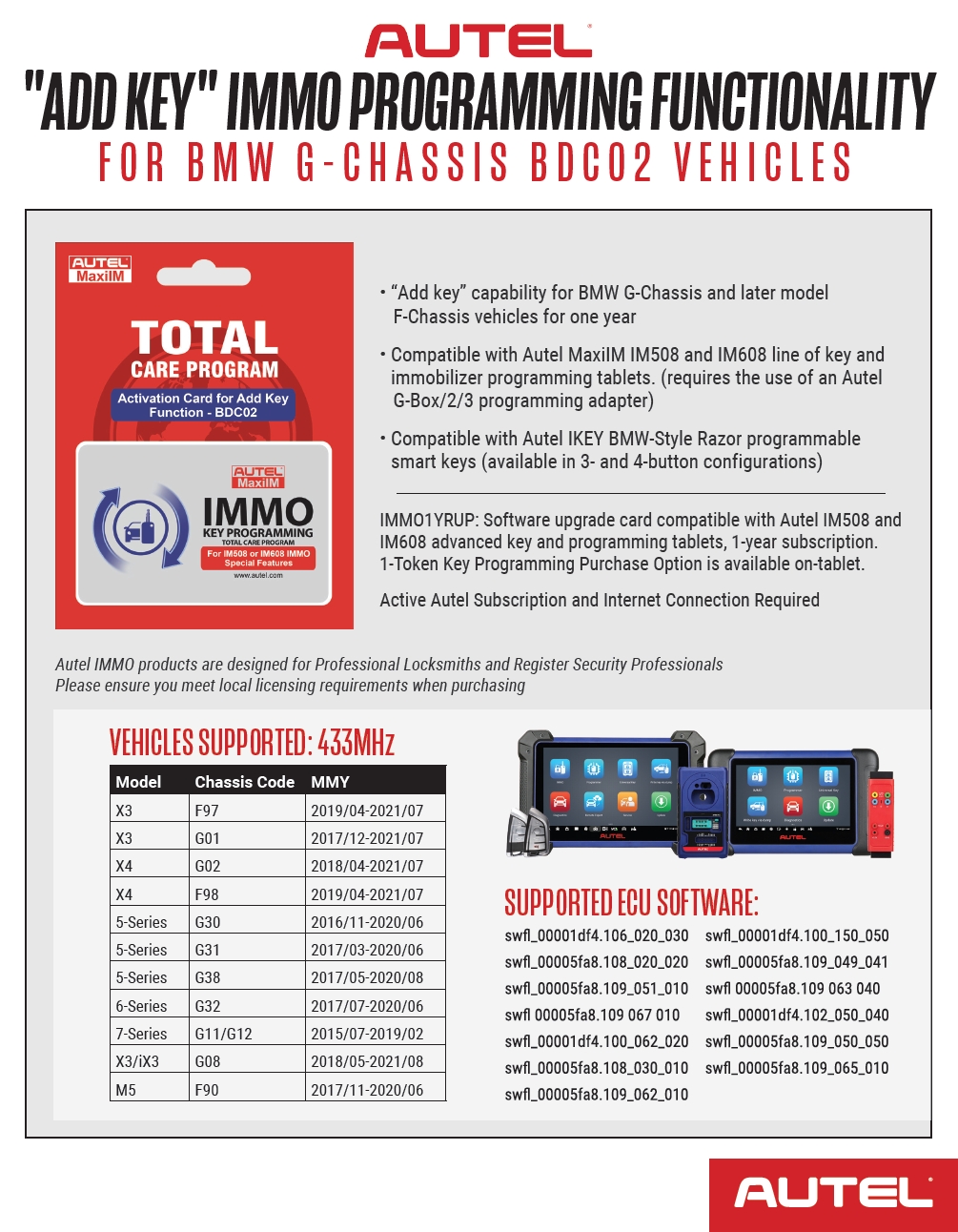 Autel: BMW BDC02 Add-Key